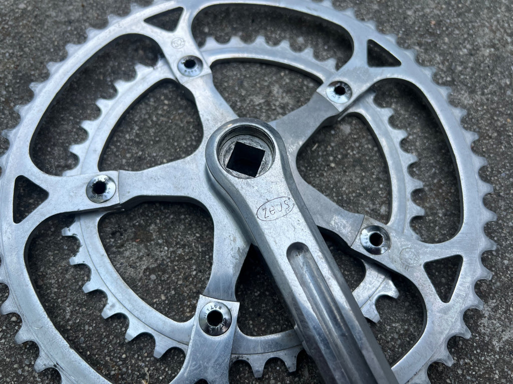 Zeus Crankset 38/52T 170mm Vintage Road Bike Silver Square Taper Double  - Image 12