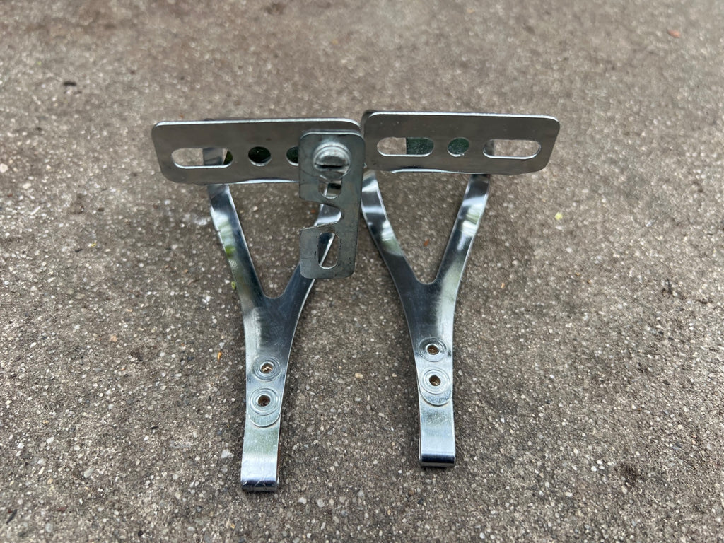 Used Christophe Toe Clips Size Large L Vintage Chrome Eroica Retro Road Touring Bike-Bicycle Bin
