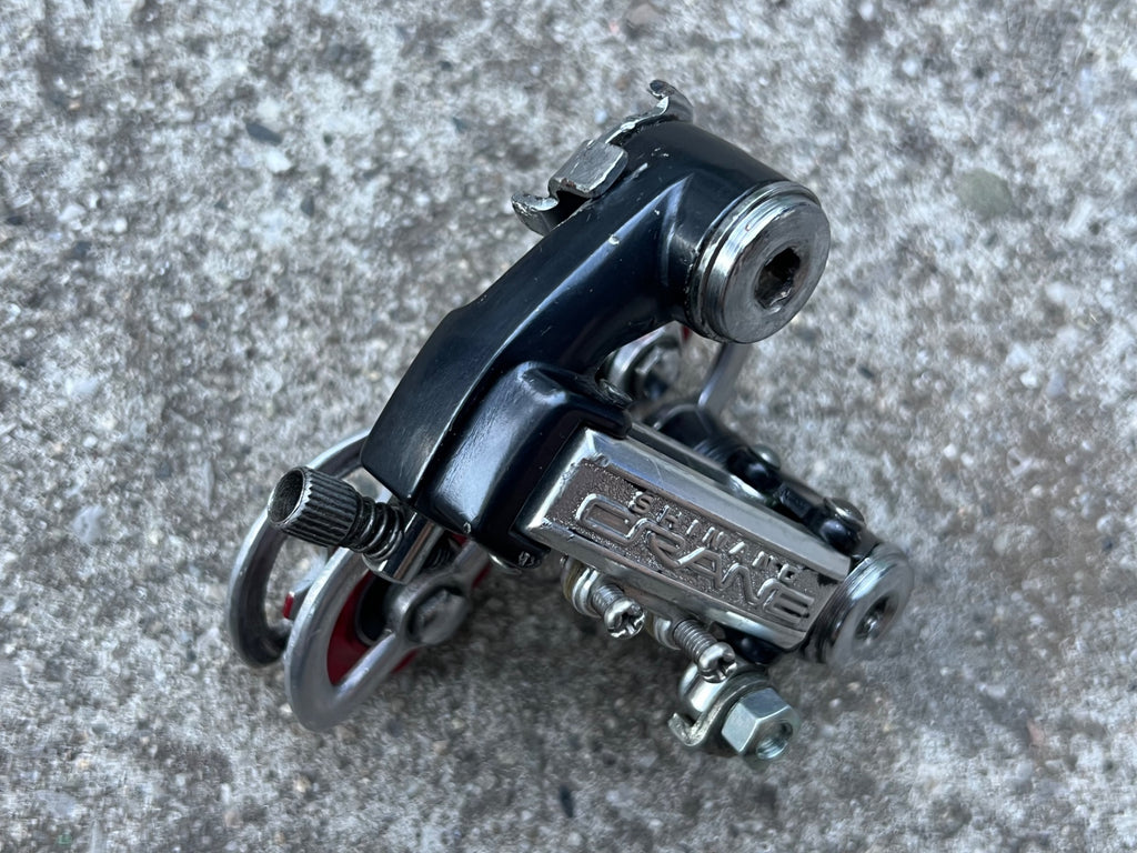 Used Shimano Crane Rear Derailleur Short Cage 5 Speed Black Vintage Road Bullseye-Bicycle Bin