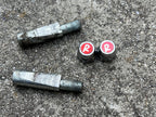 Used Raleigh Cotter Pins 9.5mmx41.7mm Vintage Chrome Crank Red Nuts Domed R Logo-Bicycle Bin
