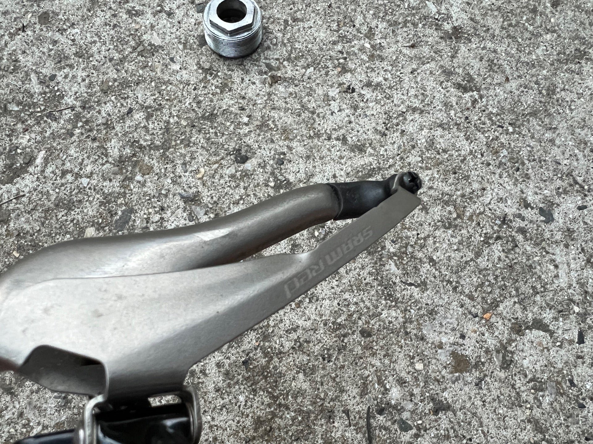 SRAM RED 2x10 Speed Front Derailleur Braze On Bottom Pull Road Bike Titanium  - Image 4
