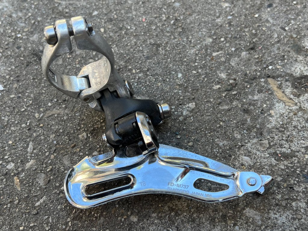 Used Shimano Deore XT FD-M737 31.8mm Top Pull Front Derailleur Triple 3x8 Vintage-Bicycle Bin