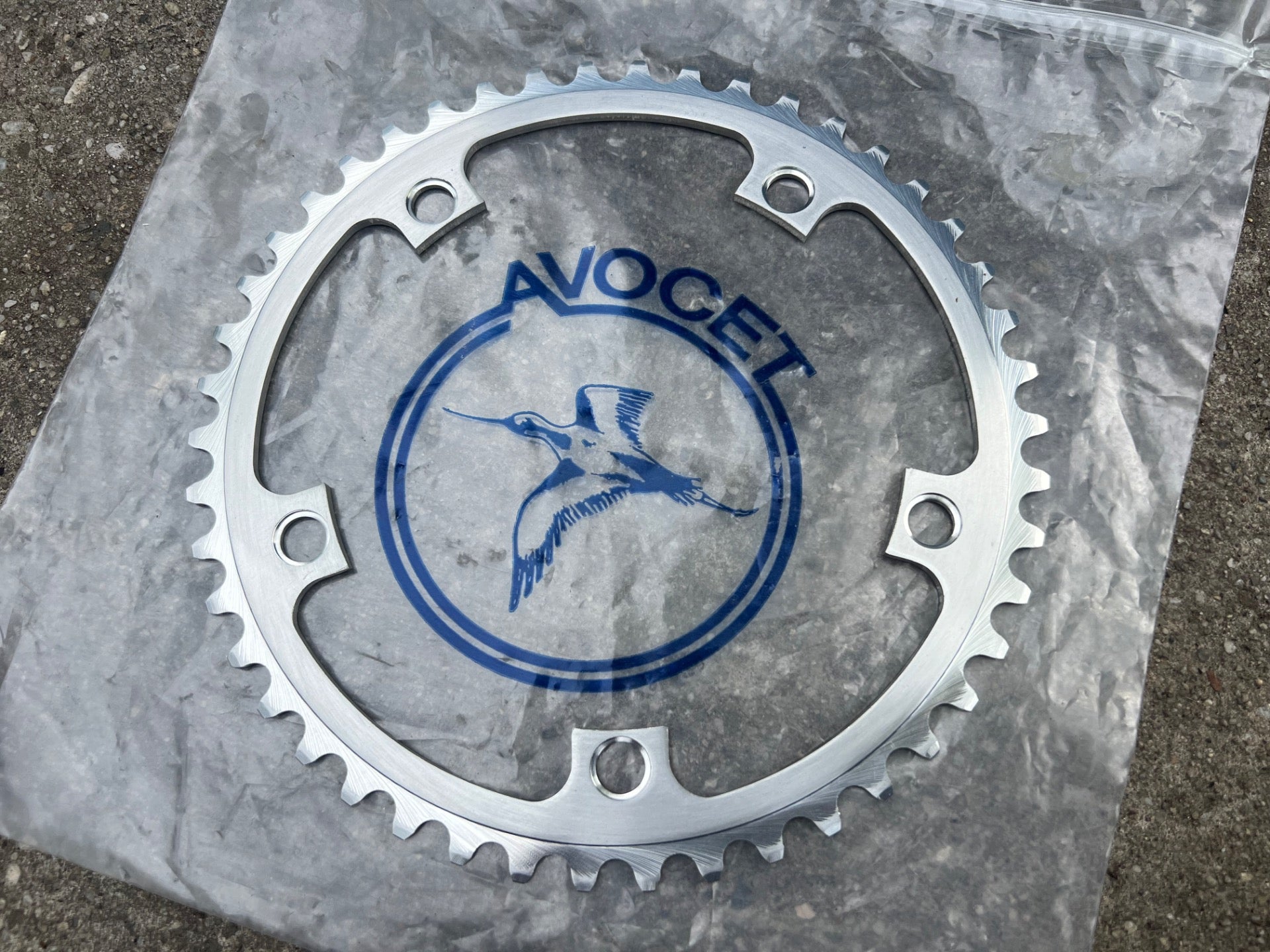 NOS Avocet 144 BCD 46T Chainring Vintage Road Track Bike Silver Retro Big - Image 4