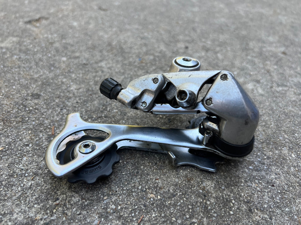 Used Shimano Deore RD-MT62 7 Speed Rear Derailleur Vintage MTB Touring Gray Silver-Bicycle Bin