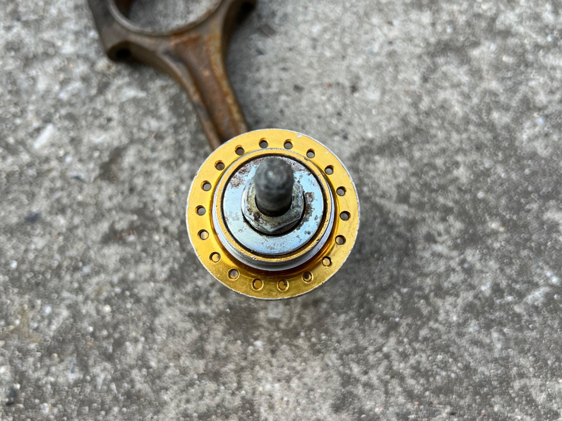 Sunshine Gold BMX Hub 110mm 36H Bolt On Flip Flop English Anodized OG Vintage - Image 4