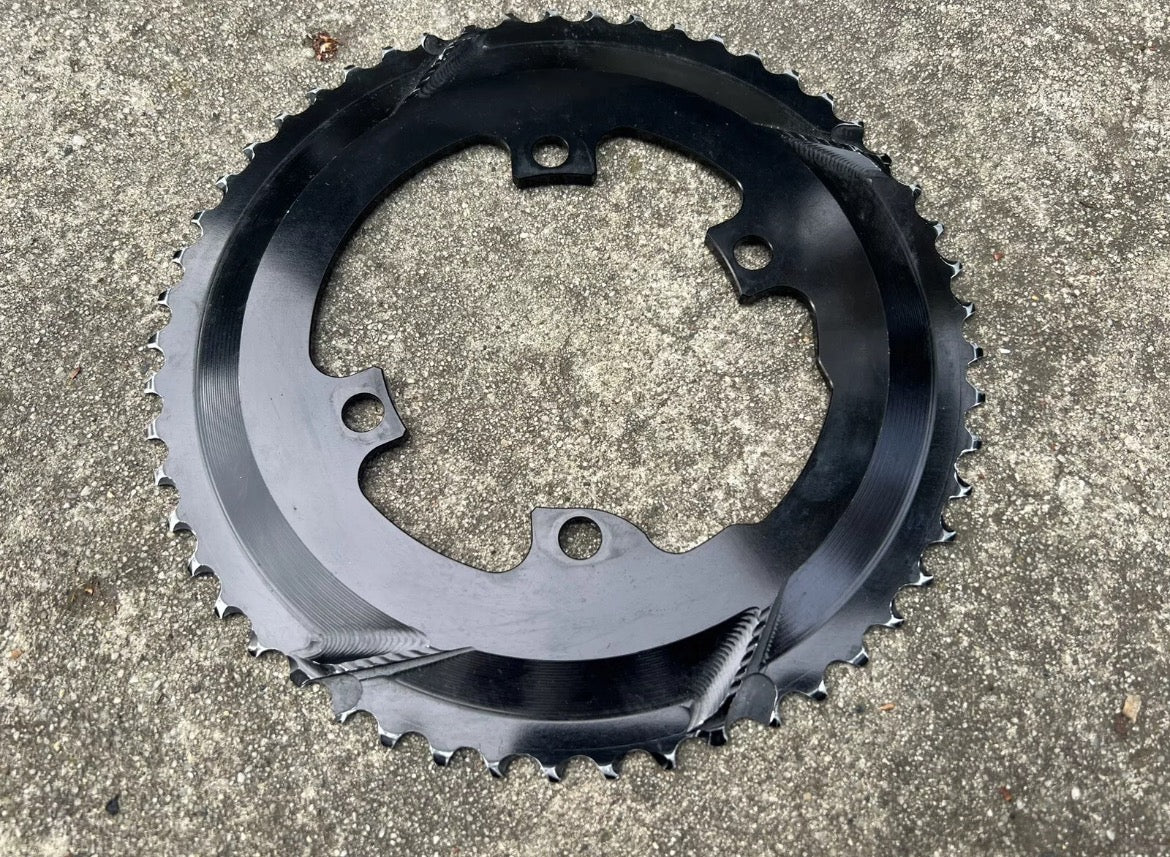 Shimano 110 BCD 4 Bolt Asymmetrical Chainring Set 53/39T 11 Speed Black Road - Image 4