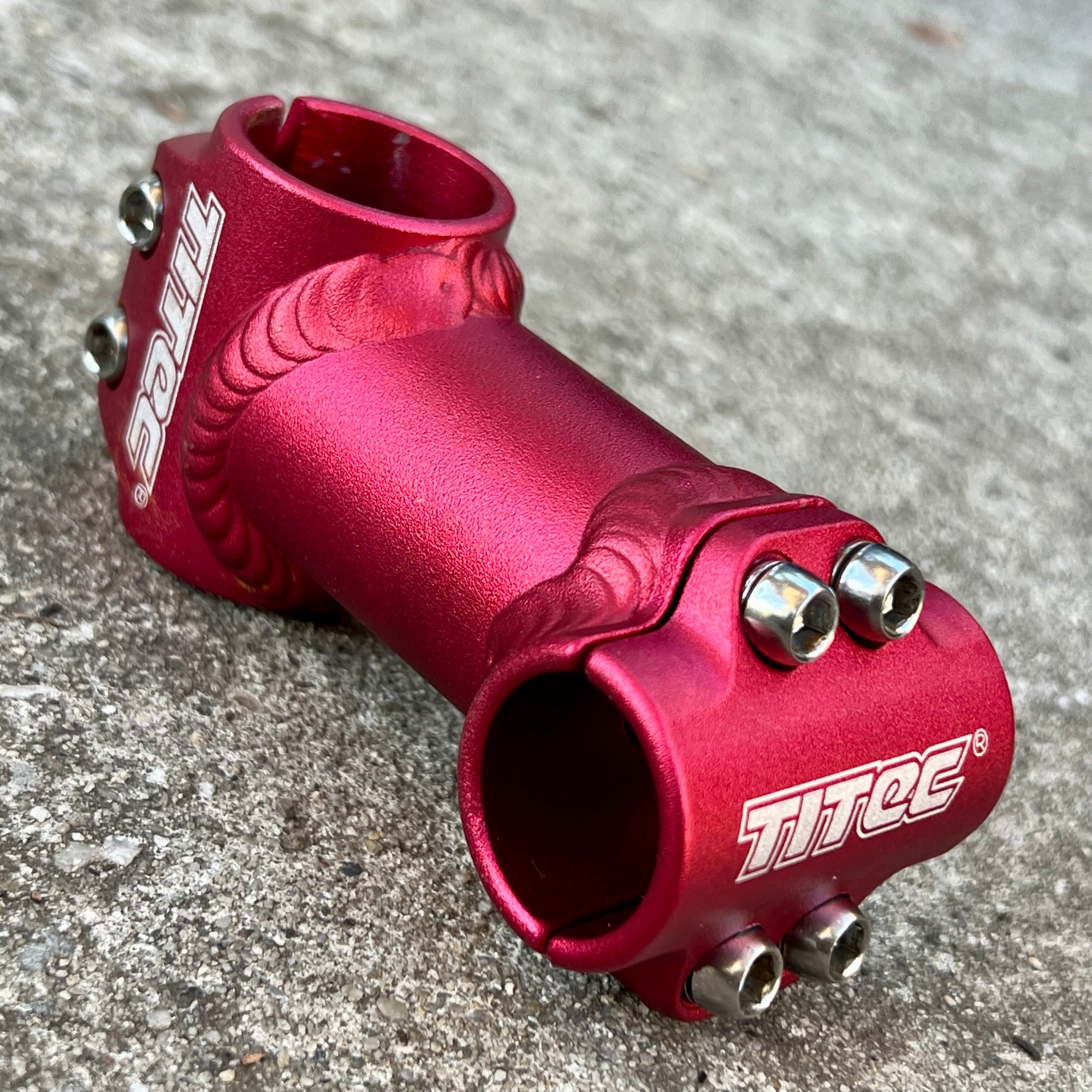 NICE Titec 80x25.4mm 1 1/8” Threadless Red Short Stem Vintage MTB Mountain Bike