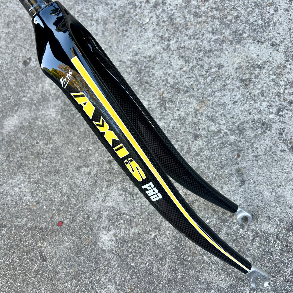 NOS Forte Axis 700c Carbon Fork 1” Steerer 12” Long Black Gold Road Bike
