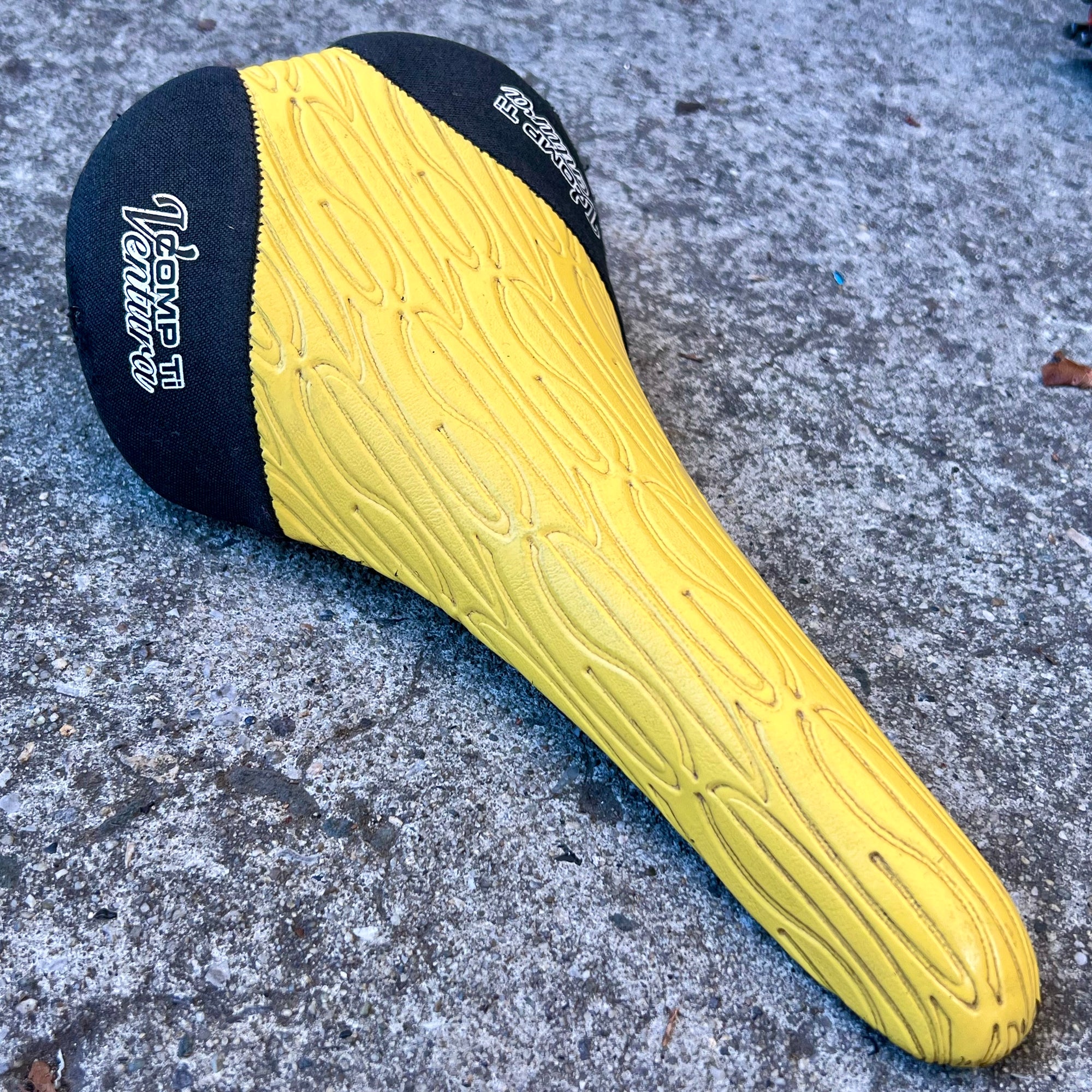 SDG Ventura Comp TI Titanium Saddle 270x140mm Yellow Vintage MTB Mountain