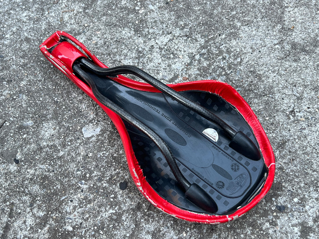 Selle Italia Flite 280x125mm Carbon Red Saddle 9mm Oval Rails Road Bike 174g
