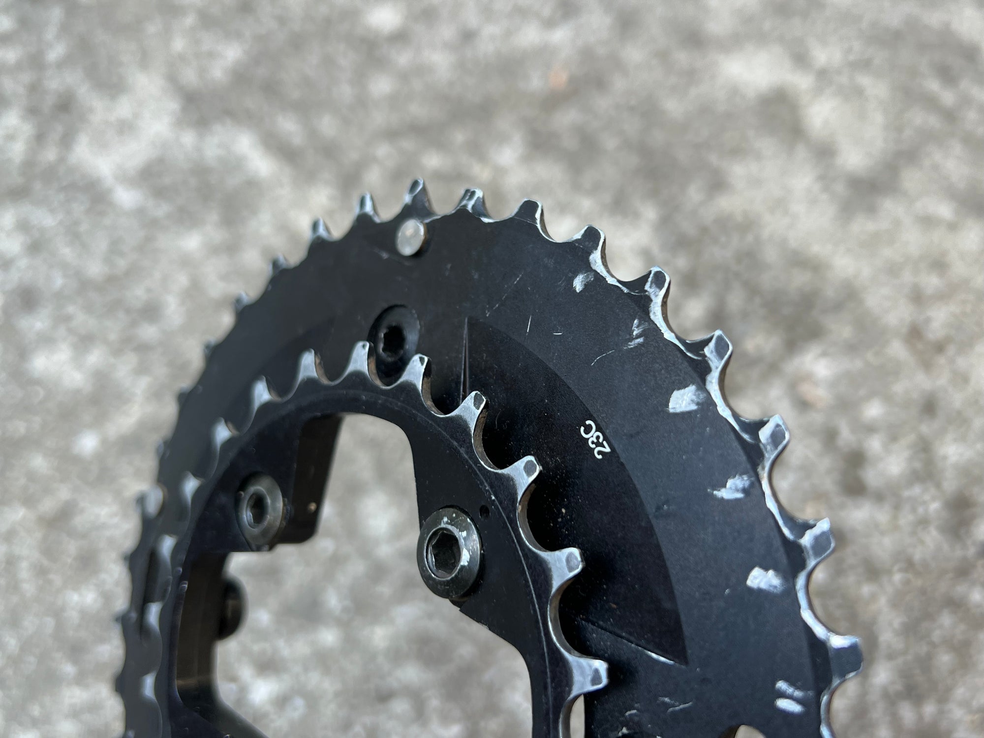 Ethirteen Hive XC Crankset 23/38T Shiftrings Chainring Set Pair Black MTB