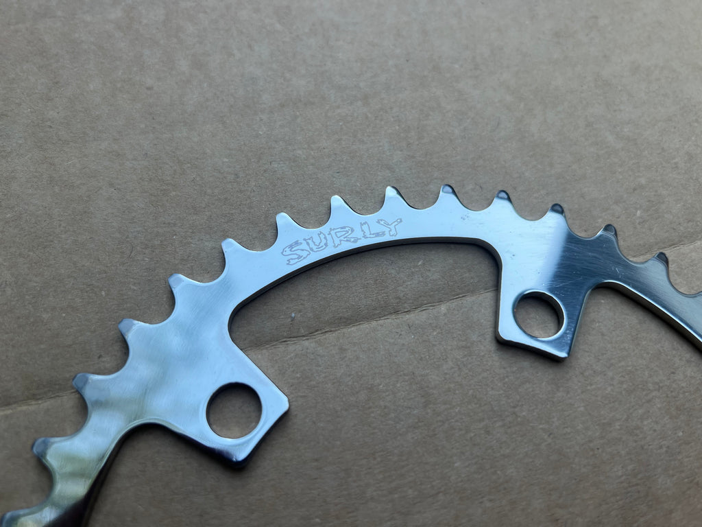 NOS NEW Surly 110 BCD 40T Single Speed Stainless Steel Chainring Track Road Commuter 3/32”
