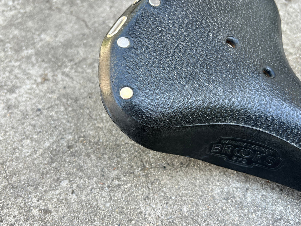 NICE Brooks B72 Black Leather Saddle 4 Rail Vintage Cruiser Bike Vintage Chrome England