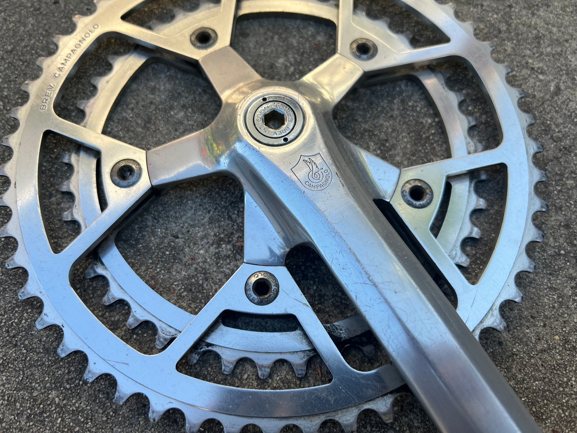 Campagnolo Triomphe Victory Crankset 170mm Double 42-52T Silver Vintage Road