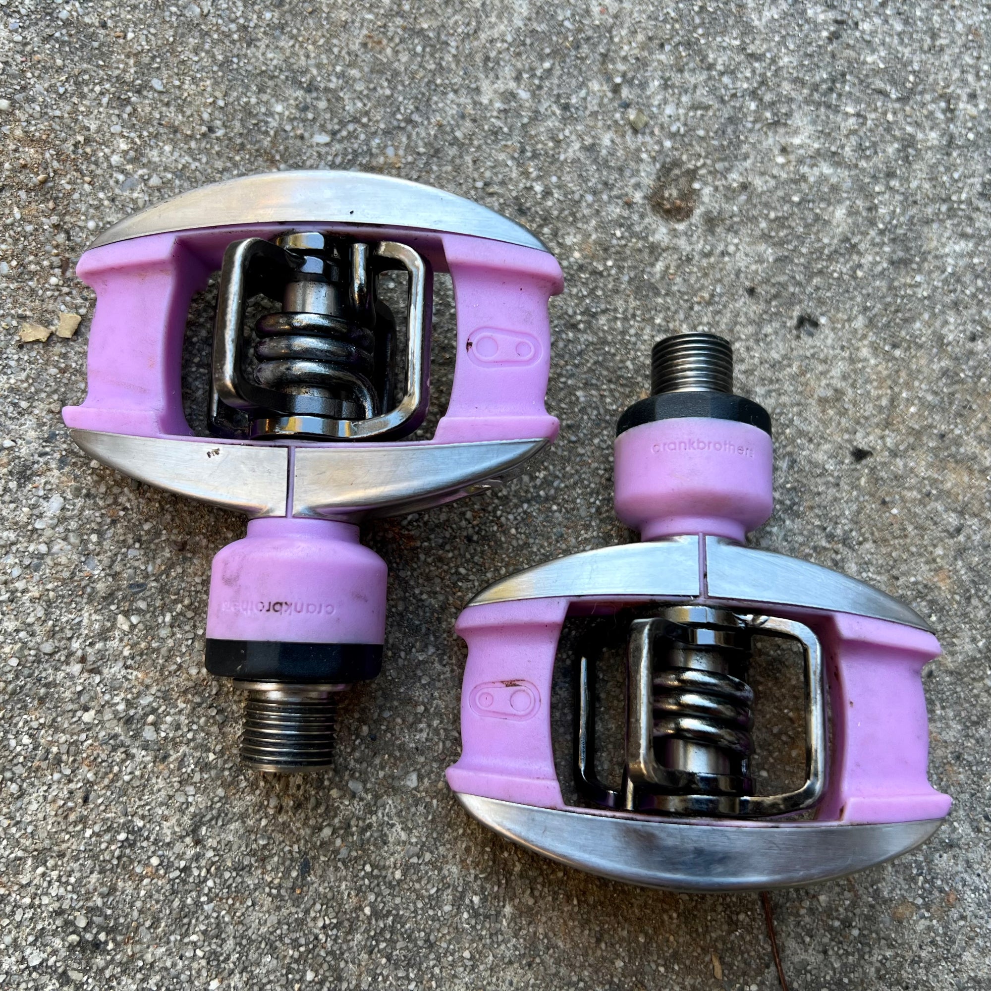 Crankbros Quattro Clipless Pedals  Pink Silver Road Bike Triathlon