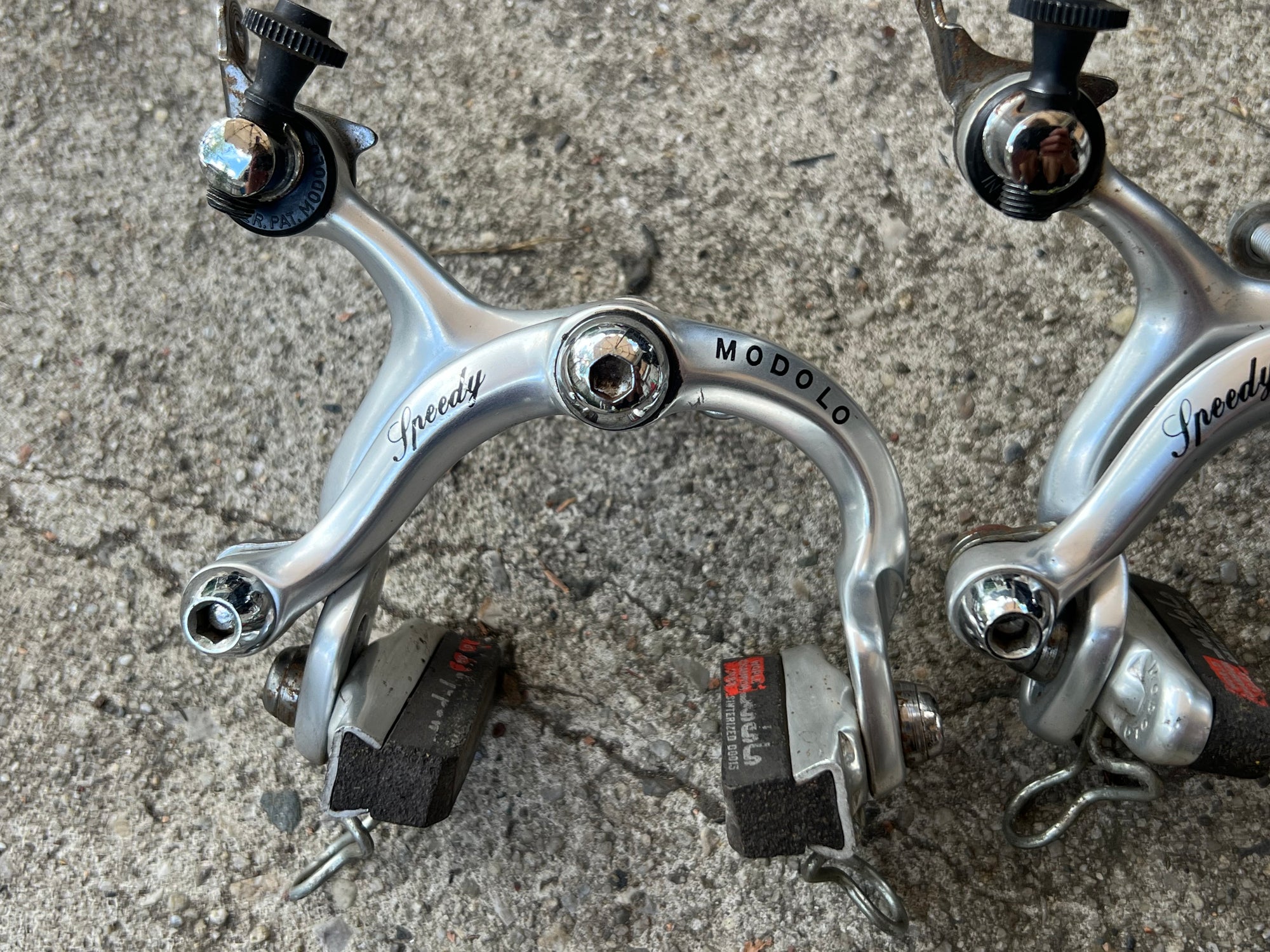 Modolo Competition Side Pull Brake Set Vintage Road Bike Silver Retro Caliper Brakes