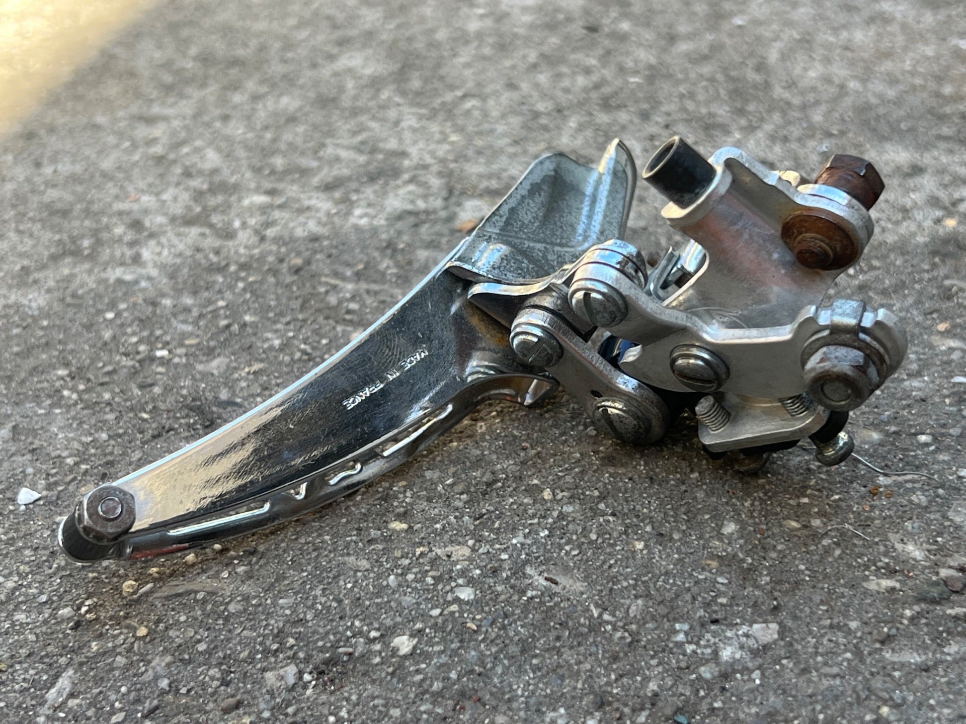 Huret 28.6mm Bottom Pull Front Derailleur 2x5 Chrome Vintage Double Road Touring - Image 5