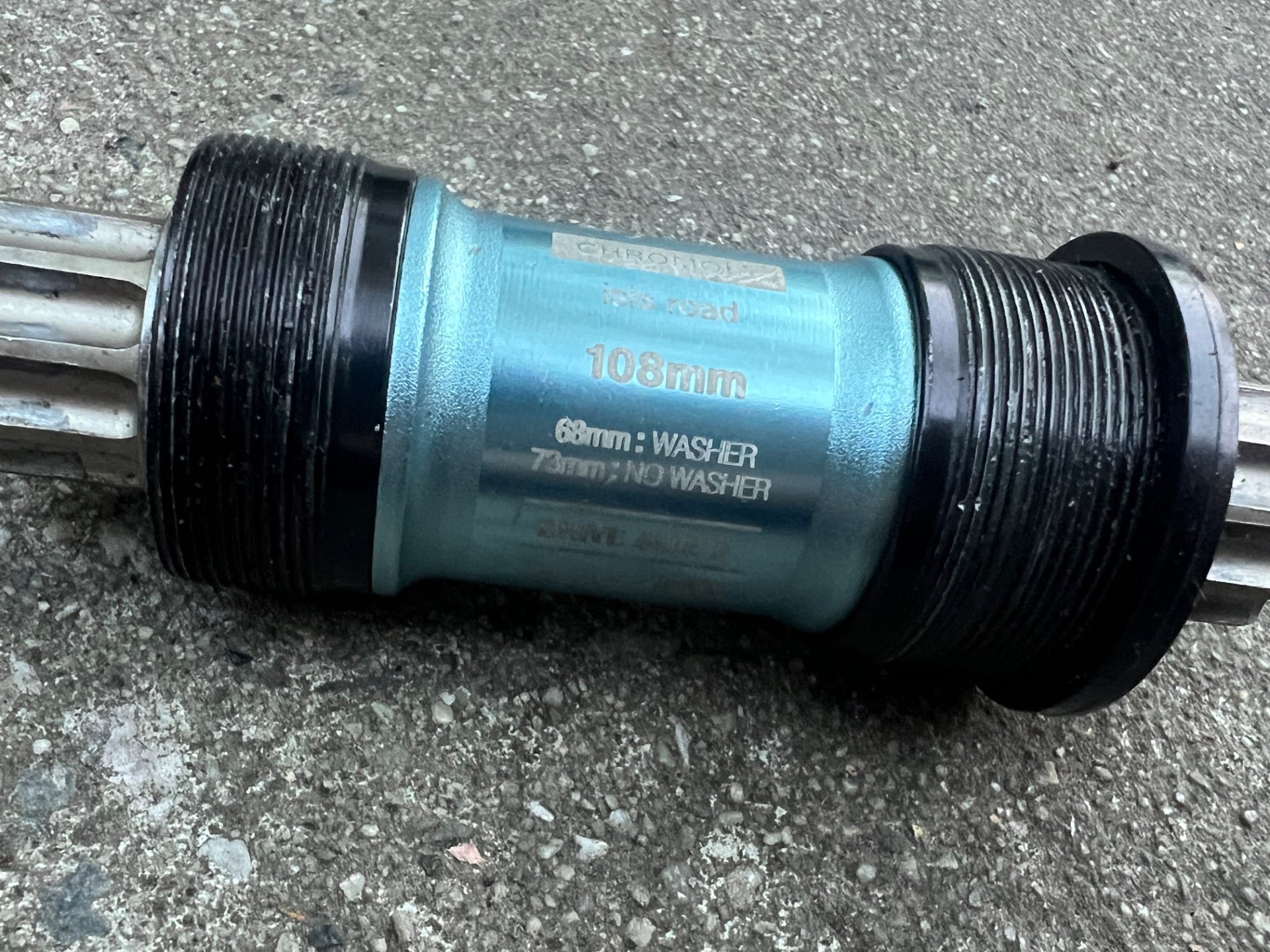 Crankbros Cyan 108mm 68/73mm English Thread Bottom Bracket Road Bike Blue Steel  - Image 5
