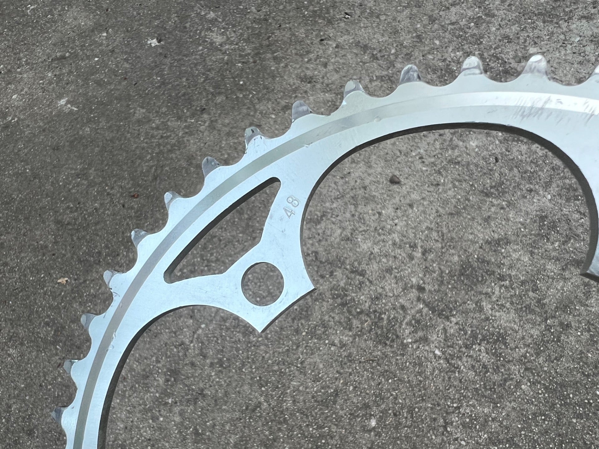 Sugino 130BCD 48T Tooth Chainring Silver Anodized Polished Road Bike Vintage  - Image 5