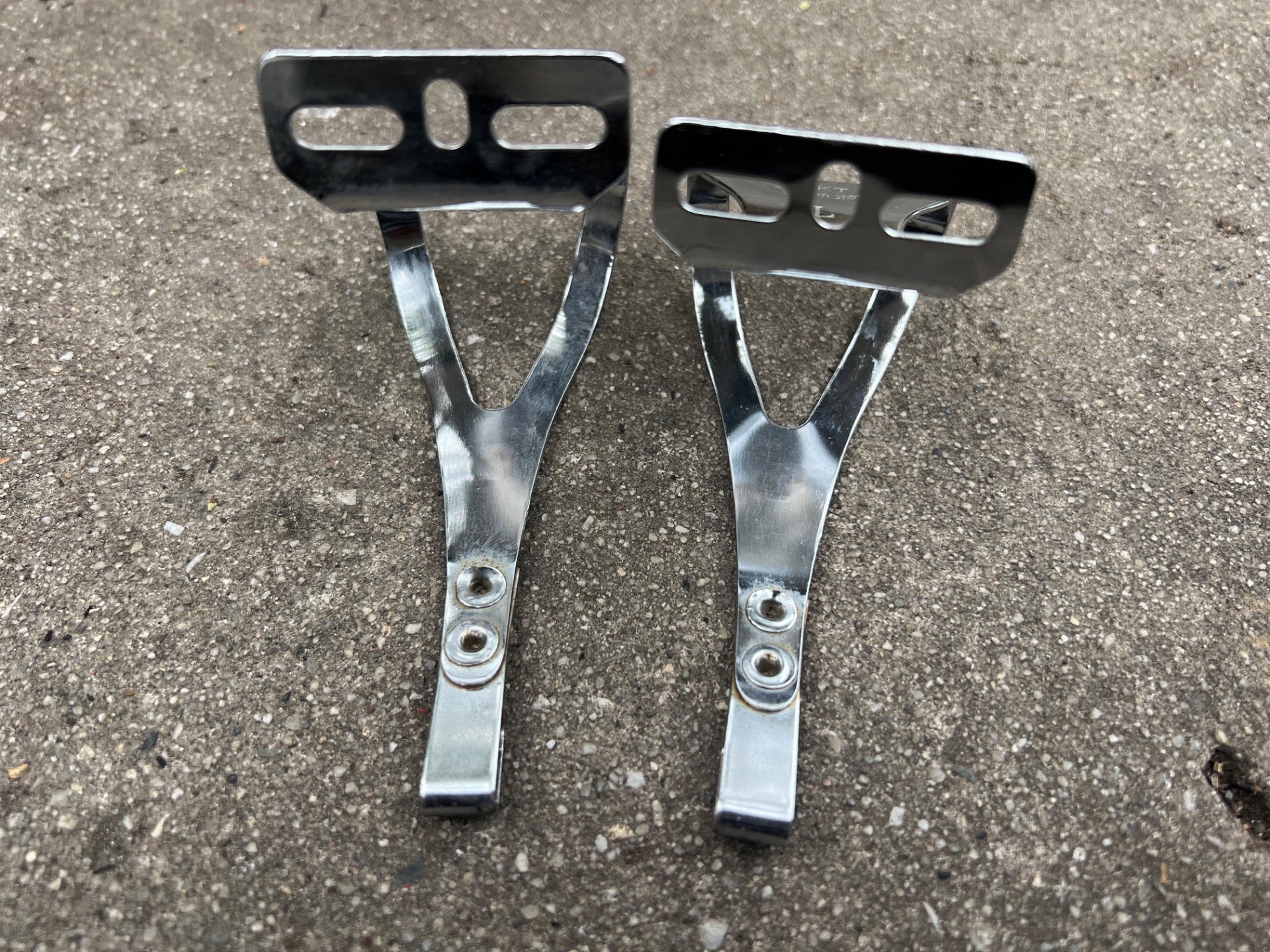 KKT NJS Size Large L Toe Clips Chrome Vintage Steel Track Road Eroica Touring  - Image 5