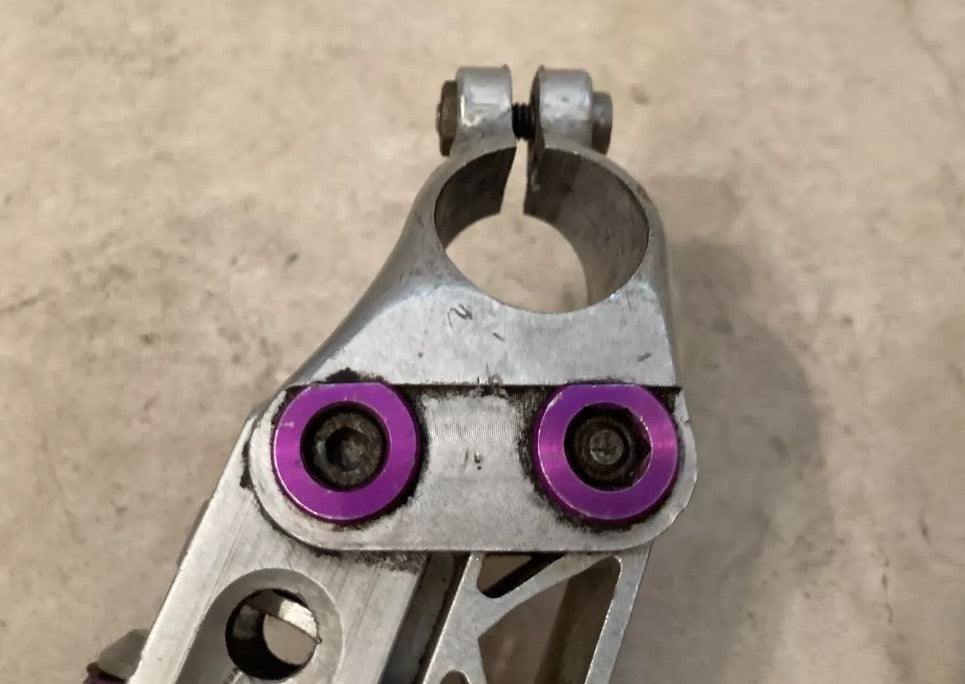 Softride Suspension Stem 25.4x140mm 1” Vintage Quill Aluminum CNC Silver Purple - Image 5