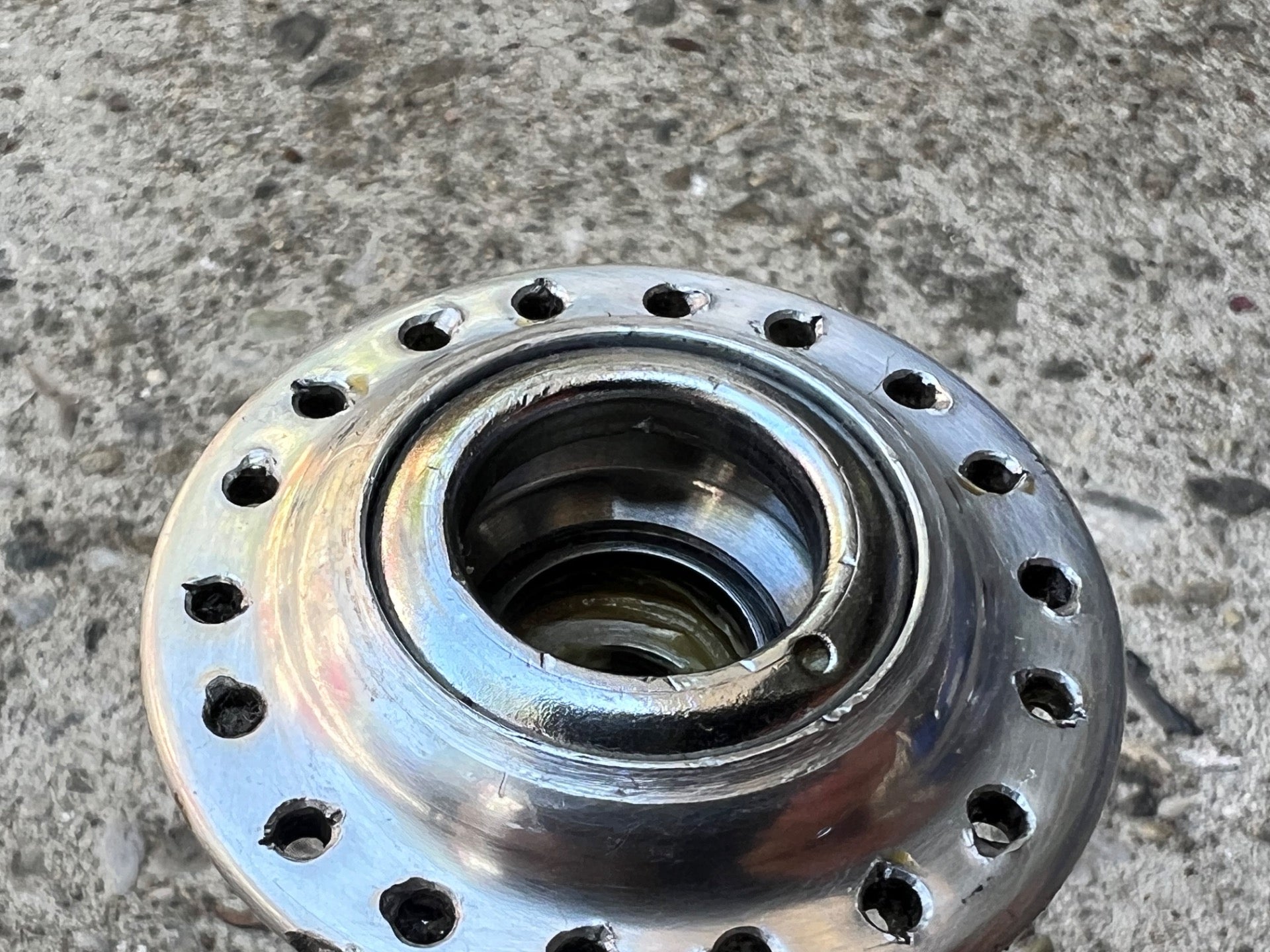 NO AXLE Campagnolo Record Front Hub 36H Hole Vintage Road Bike Silver Aluminum  - Image 5