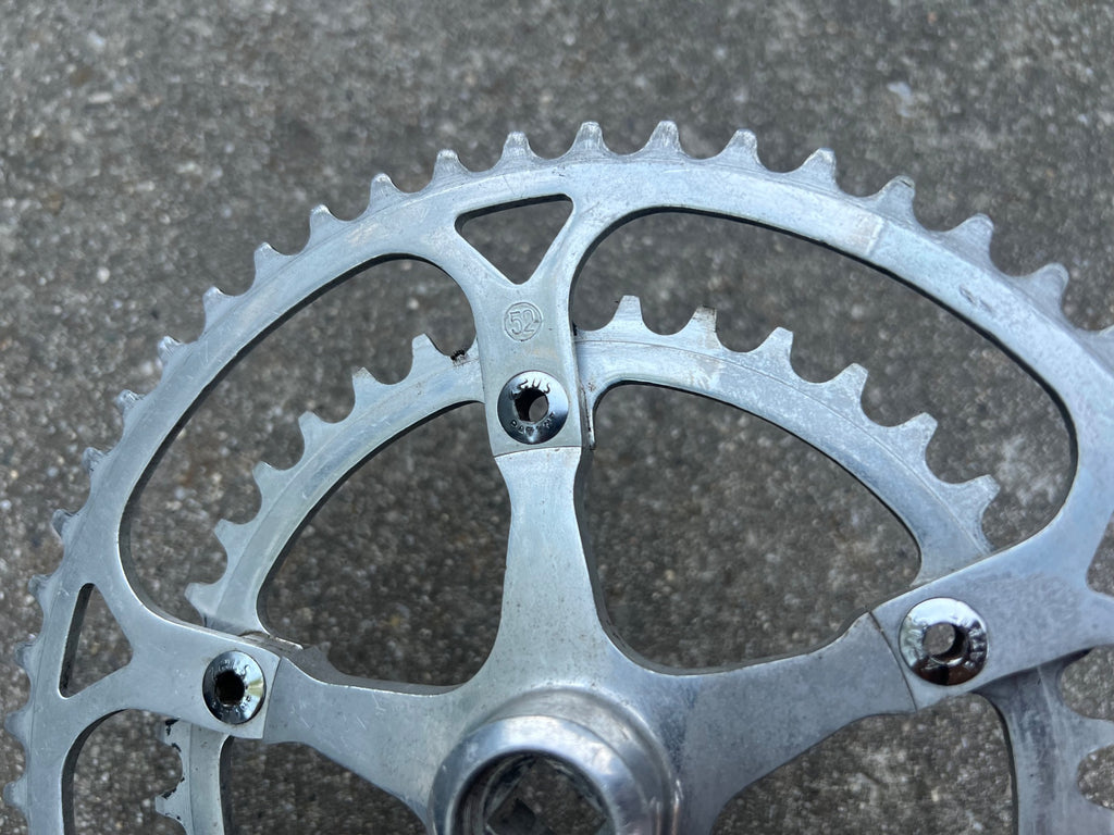 Zeus Crankset 38/52T 170mm Vintage Road Bike Silver Square Taper Double  - Image 13