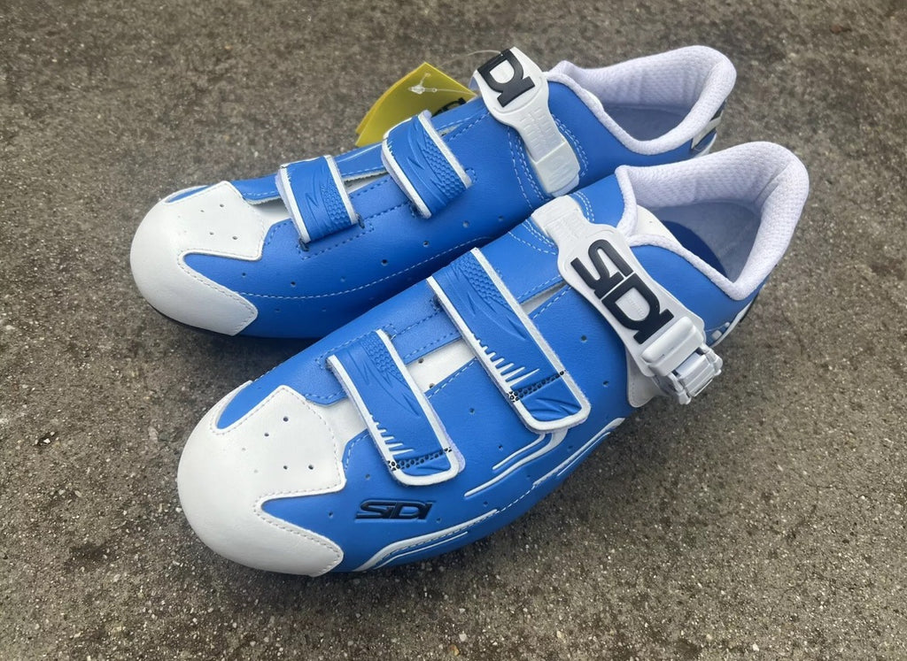 NEW SIDI Cycling Shoes Size 48 EU 13 US Blue White Road Bike Racing Clipless - Image 5