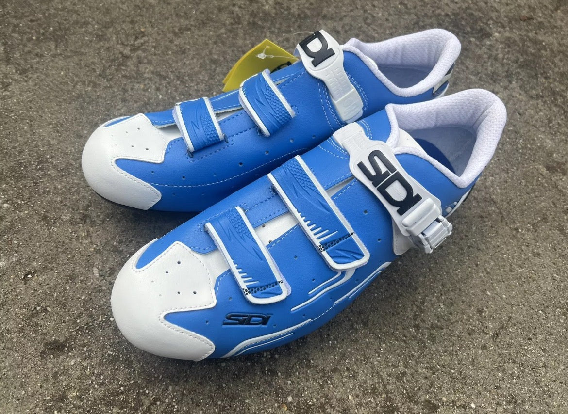 NEW SIDI Cycling Shoes Size 48 EU 13 US Blue White Road Bike Racing Clipless - Image 5