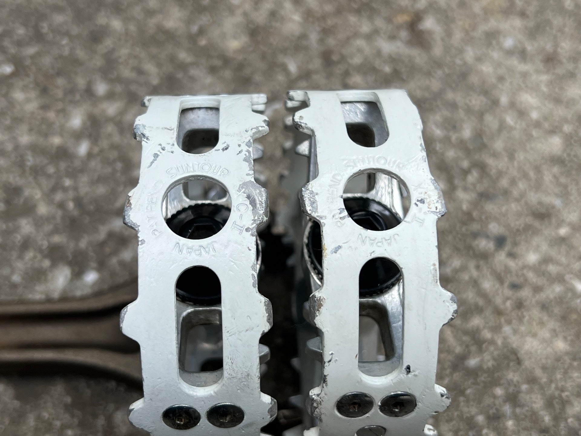 Suntour XC-II White 9/16” Pedals Vintage Retro Bike Mountain MTB ATB XC2  - Image 5