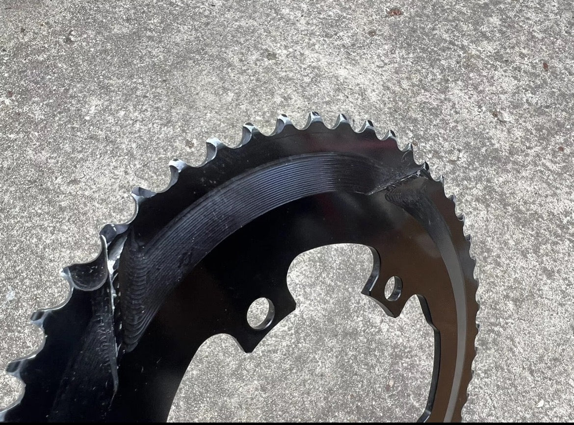 Shimano 110 BCD 4 Bolt Asymmetrical Chainring Set 53/39T 11 Speed Black Road - Image 5