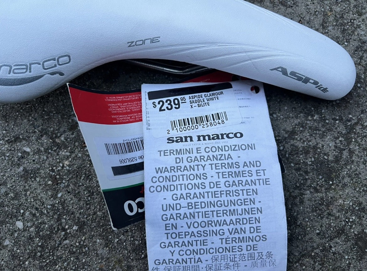 NEW Selle San Marco Aspide Glamour Saddle 156x274mm Xslite Rails White 193g - Image 5