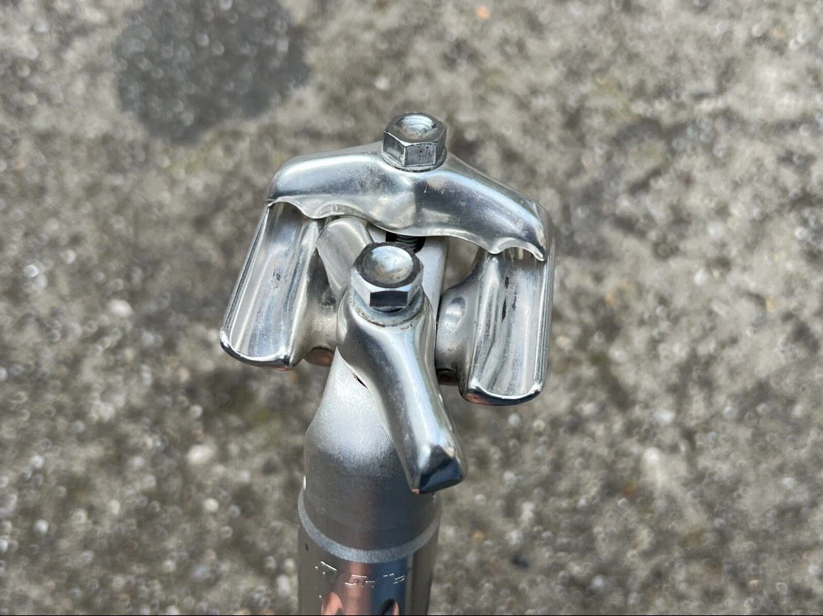 Sugino Mighty Seatpost 26.6x205mm Vintage Road Bike Fluted Silver Retro Aluminum - Image 5