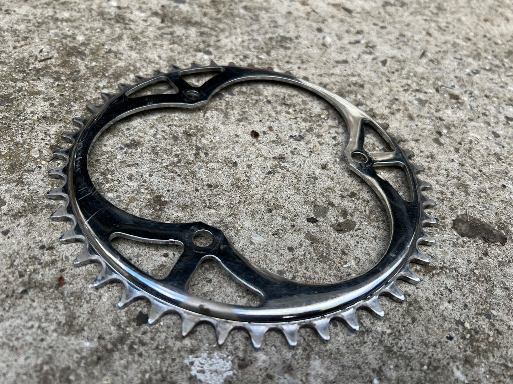 Nervar 116 BCD 46T 1/8in 3 Bolt Chainring Single Speed Chrome Steel Vintage - Image 5