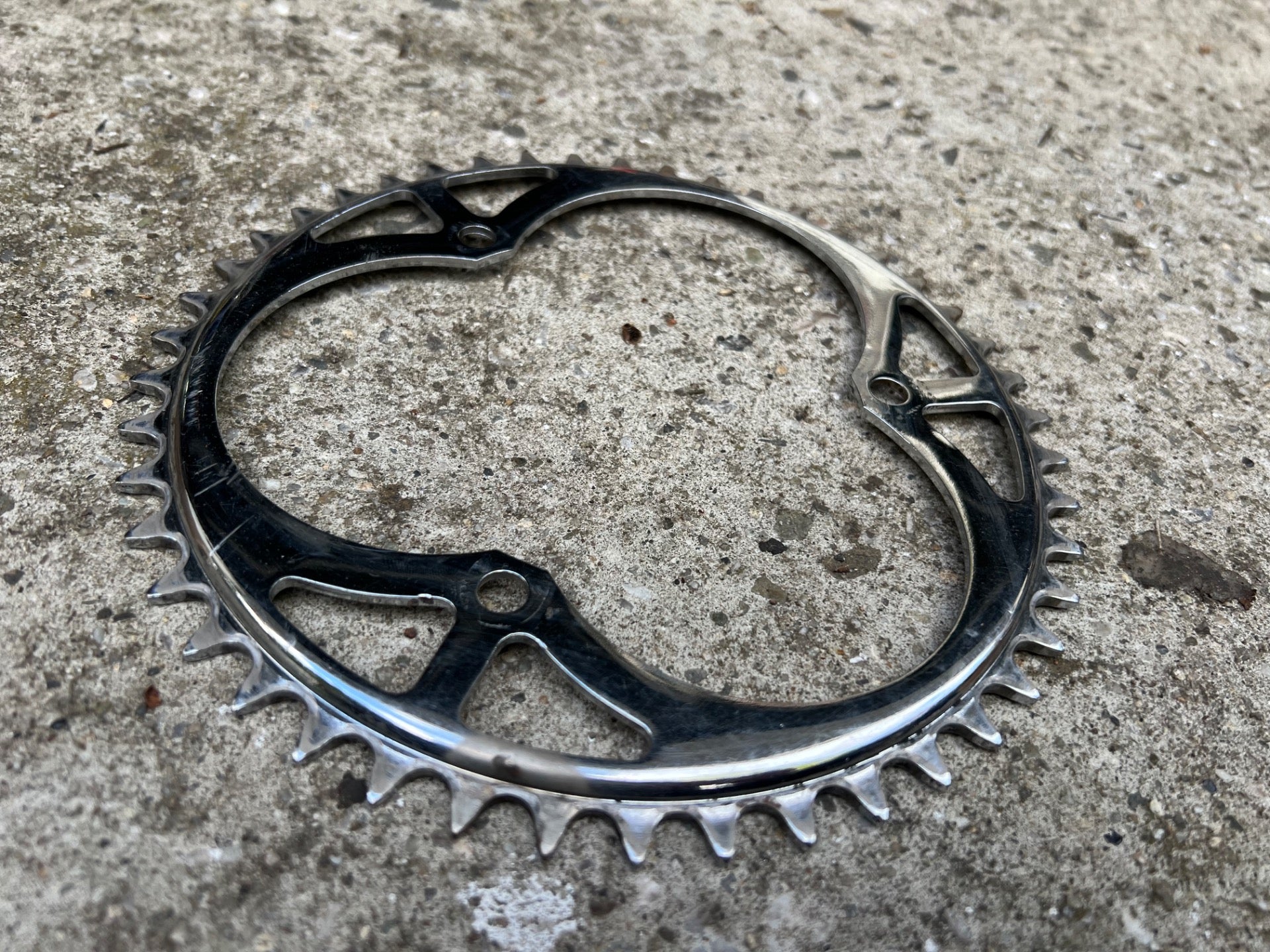 Nervar 116 BCD 46T 1/8in 3 Bolt Chainring Single Speed Chrome Steel Vintage - Image 5