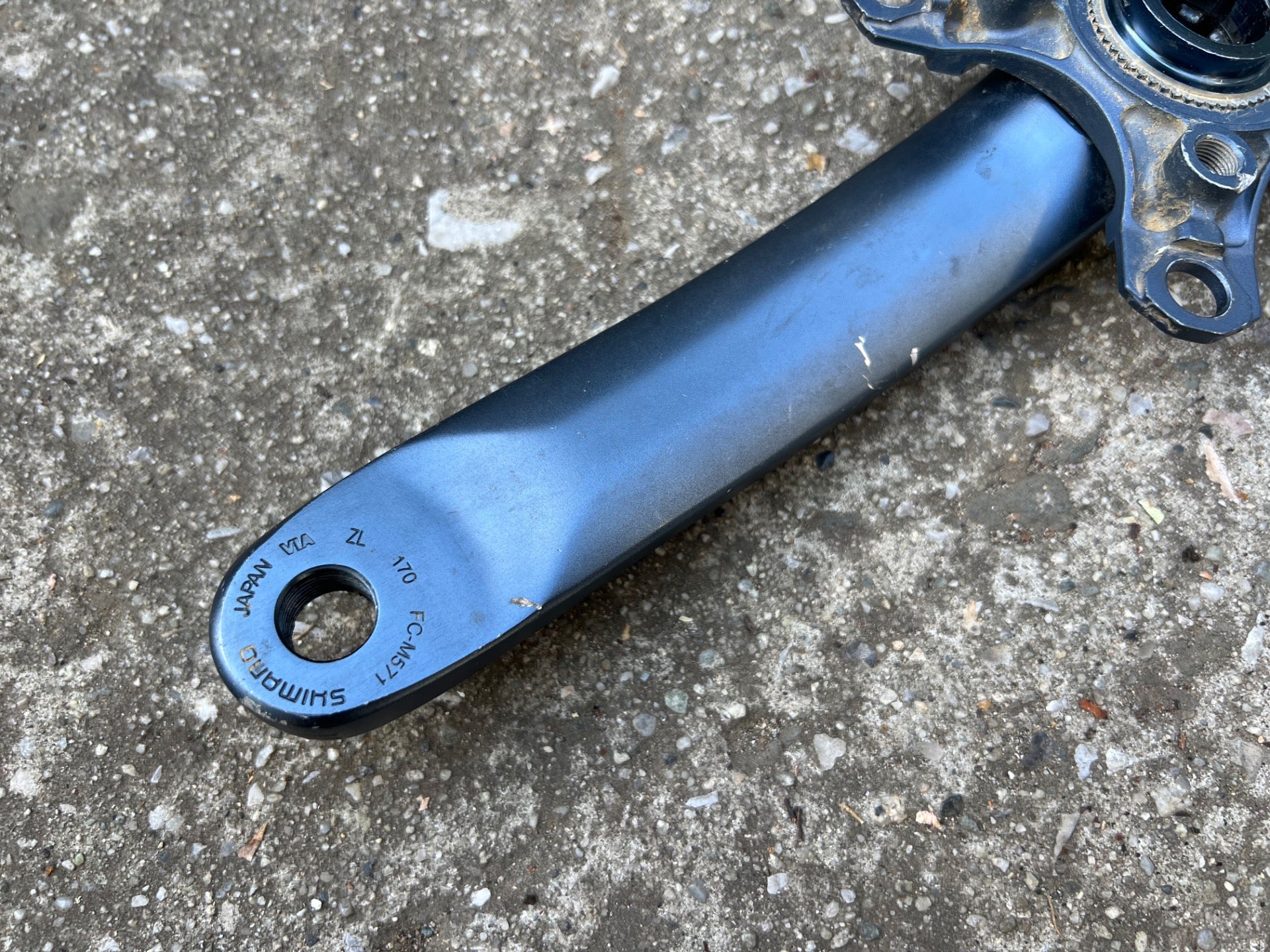 Shimano Deore LX FC-M571 170mm Crankset 104 BCD 4 Bolt Blue Vintage Triple MTB  - Image 7