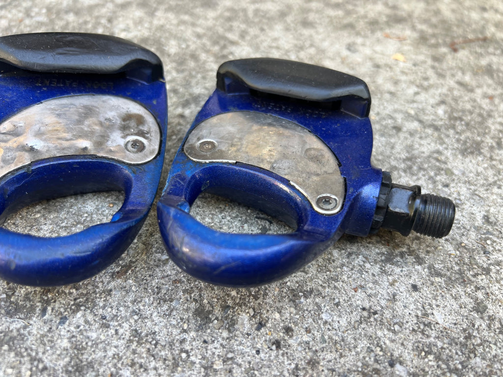 Look 256 Vintage Blue Carbon Clipless Pedals Road Bike Gravel Racing Pair - Image 6