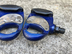 Used Look 256 Vintage Blue Carbon Clipless Pedals Road Bike Gravel Racing Pair-Bicycle Bin