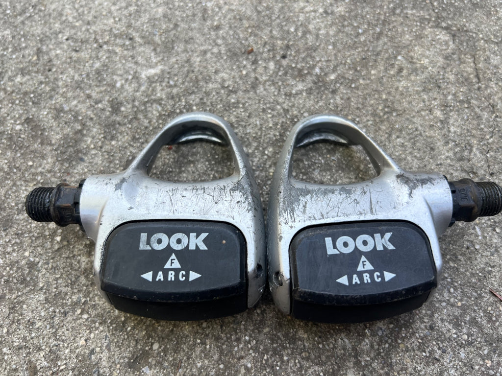 Look ARC F Clipless Pedals Silver Vintage Road Bike Gray Black Retro Racing - Image 5