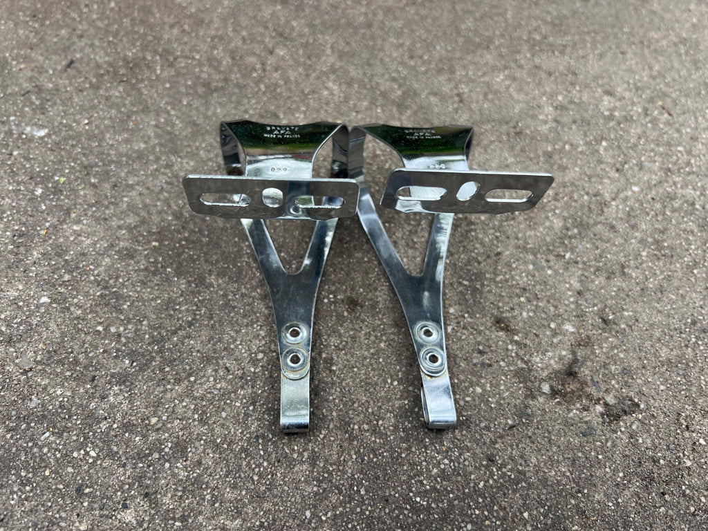 Used Christophe Toe Clips Size Medium Chrome Steel Vintage Road Bike Eroica Touring-Bicycle Bin