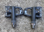 Used Wellgo Clipless SPD-R Road Gravel CX XC Pedals Gray Cycling Silver 9/16-Bicycle Bin