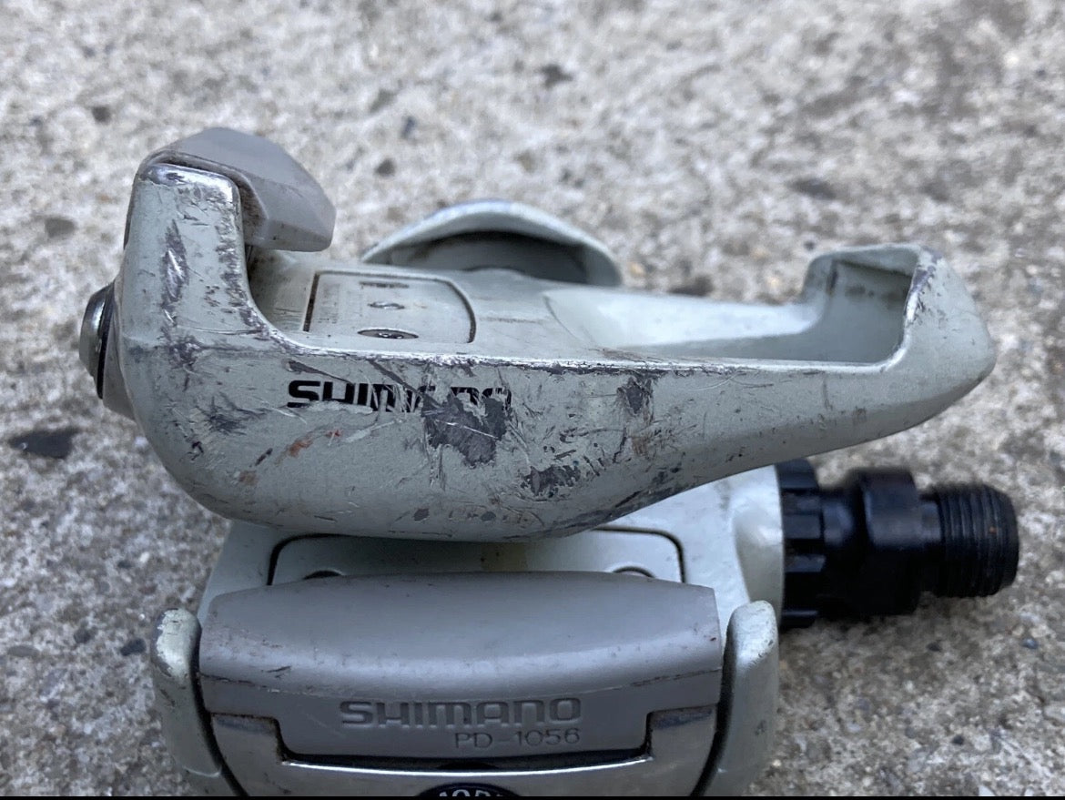 Shimano Look PD-1056 Clipless Pedals Vintage Road Bike Retro Gray Steel France - Image 5