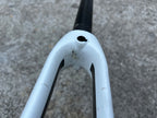 Used Giant TCR Carbon Fork 700c 1 1/4” Threadless White 7.5in Steerer-Bicycle Bin