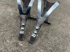 Used Christophe Toe Clips Size Large L Vintage Chrome Eroica Retro Road Touring Bike-Bicycle Bin