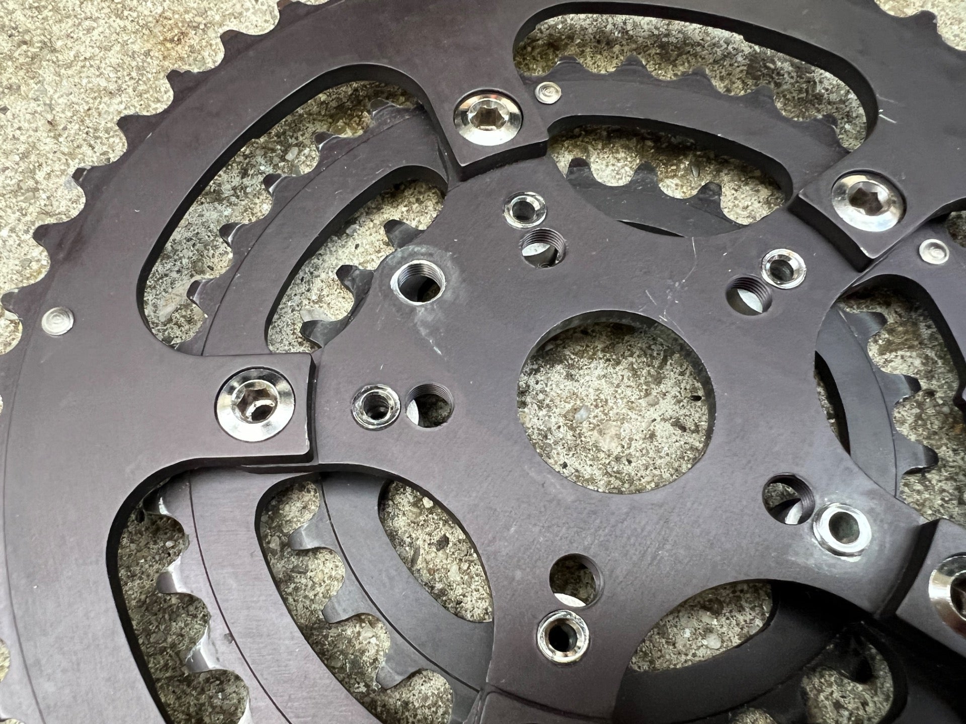 Cook Bros Racing CQP Spider & Chainring Set 48-36-26 110/74/58 BCD Vintage MTB  - Image 5