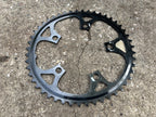 Used Sugino Bionic 38/48T 110 BCD Oval Chainring Set Steel Black Vintage MTB ATB-Bicycle Bin
