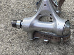 Used Shimano 600EX PD-6207 Toe Clip Pedals Vintage Bike Strap Silver Chrome Retro-Bicycle Bin