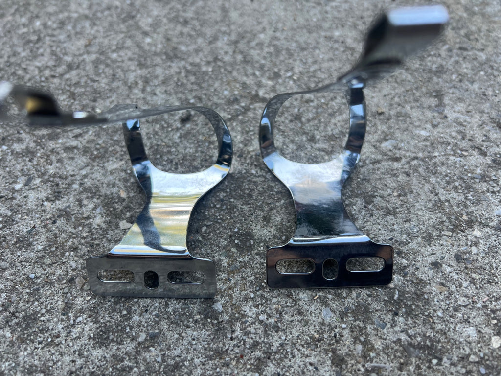 Used Christophe Special Toe Clips Size Large Vintage Retro Eroica Chrome Road Touring-Bicycle Bin
