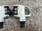 Used Look KEO Classic Clipless Pedals White Black Road Gravel Bike 9/16”-Bicycle Bin