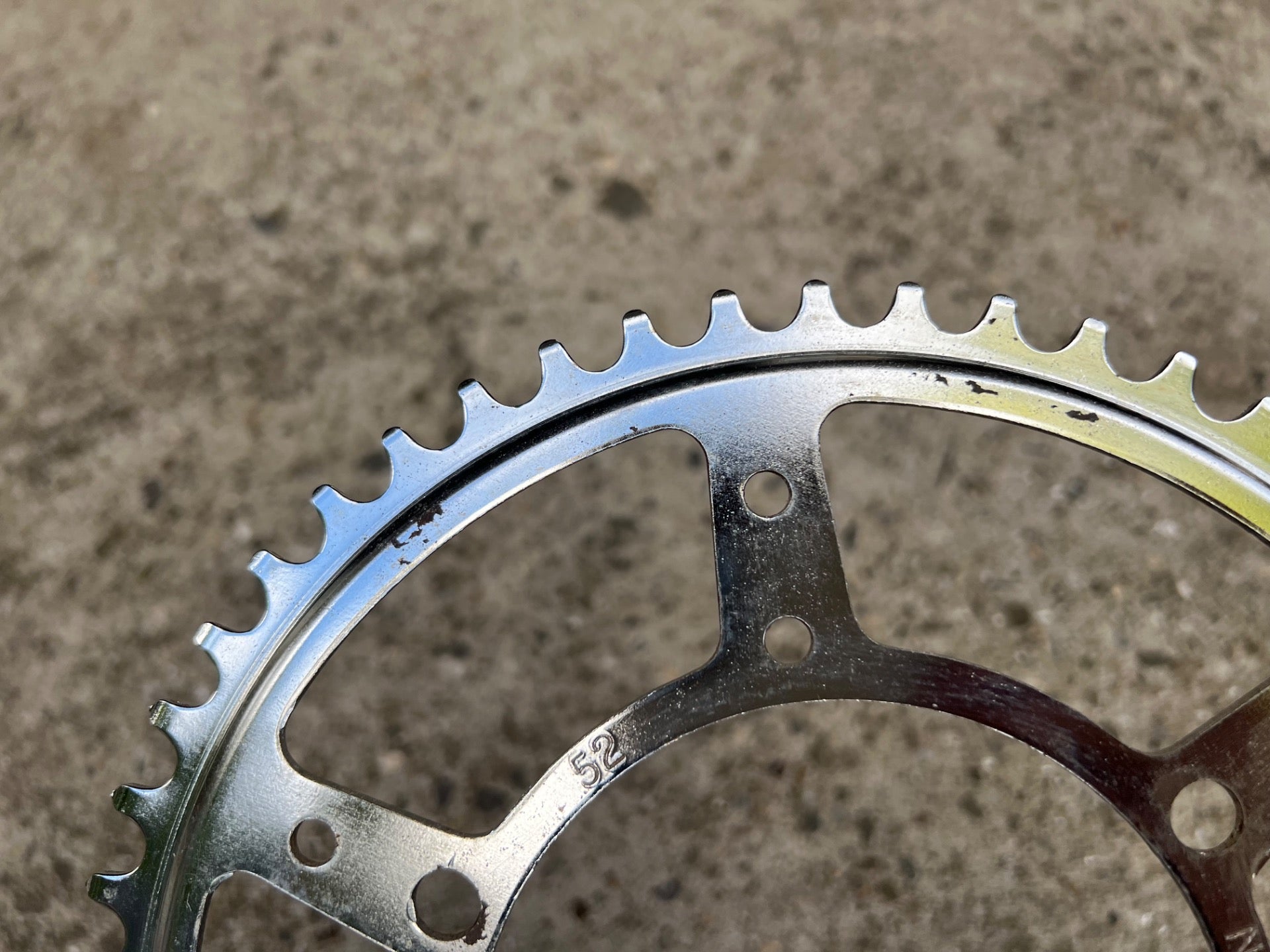 Nervar 52T 116 BCD 3 Bolt Chainring Vintage Road Bike Touring French Chrome  - Image 5